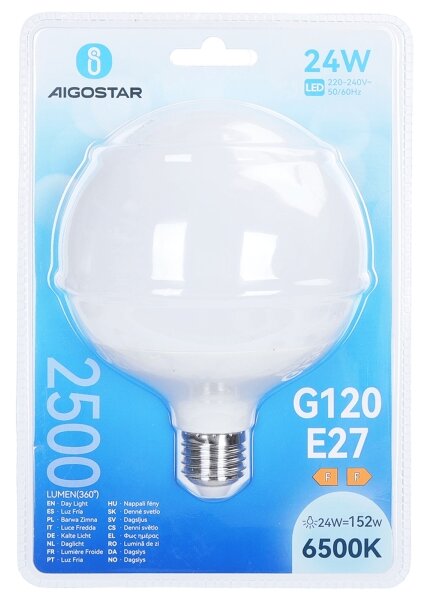 Bec LED G120 E27/24W/230V 6500K - Aigostar