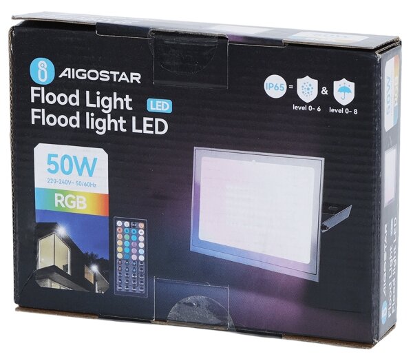 Aigostar - Proiector LED RGB reglabil/50W/230V IP65 + telecomandă