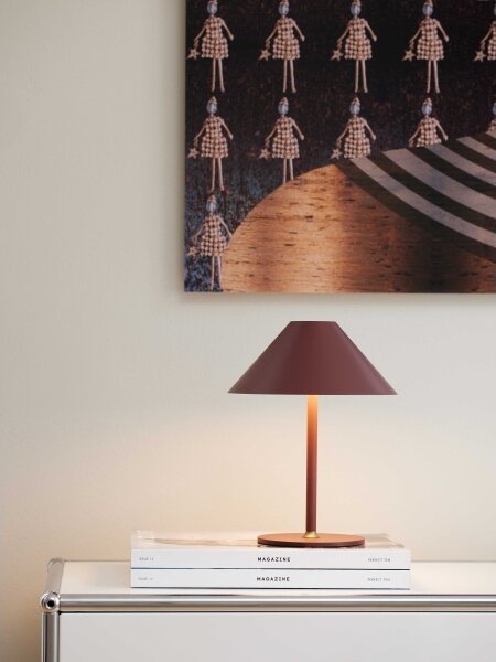 Halo Design 800834 – Lampă de masă HYGGE LED, dimabilă și reîncărcabilă, 3W, baterie 4000 mAh, IP54, vișinie
