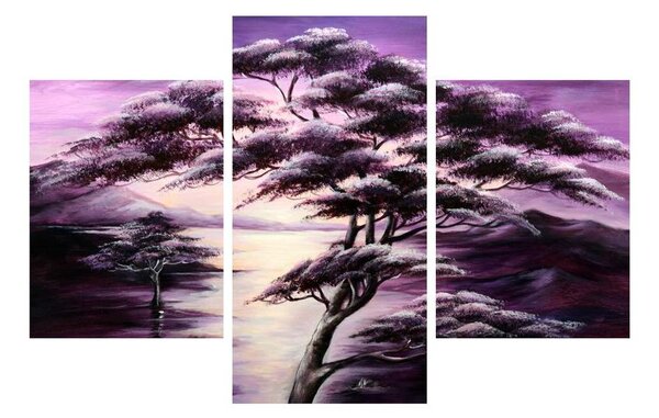 Tablou cu copac violet (90x60 cm)
