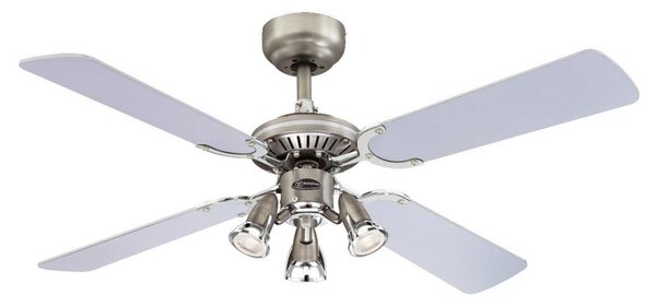Ventilator Princess Euro cu 3 becuri, argintiu/grafit - Westinghouse Westinghouse, Princess Euro, Gri, Camera de zi, Lemn