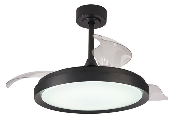 Ventilator de tavan cu LED Mistral, negru, DC silențios, CCT - Mantra Mantra Iluminación, Mistral, reglabil, Negru, Camera de zi, Plastic, Modern