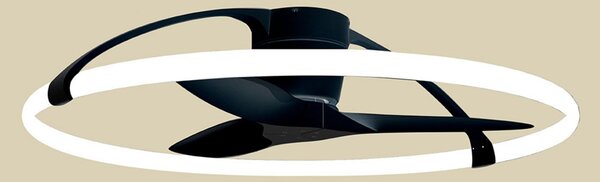 Ventilator de tavan Nepal Smart LED, negru, DC silențios - Mantra Mantra Iluminación, Nepal, reglabil, Negru, Camera de zi, Metal, Modern