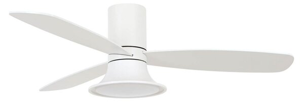 Ventilator de tavan Flusso cu lumină, alb, Ø 132 cm, silențios - Beacon Beacon Lighting, Flusso, reglabil, Alb, Camera de zi, Lemn, Modern