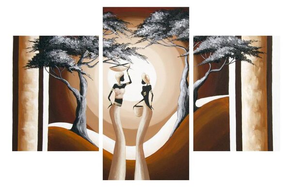 Tablou oriental cu două femei și copac (90x60 cm)