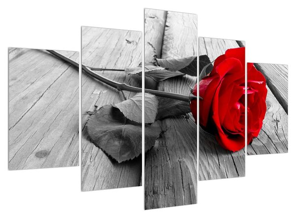 Tablou cu trandafirul roșu închis (150x105 cm)