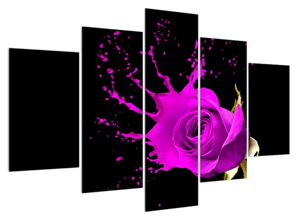 Tablou cu trandafir mov (150x105 cm)