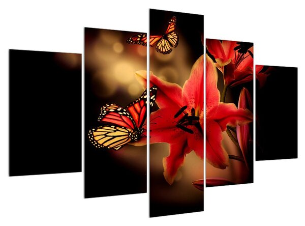 Tablou cu crin și fluture (150x105 cm)