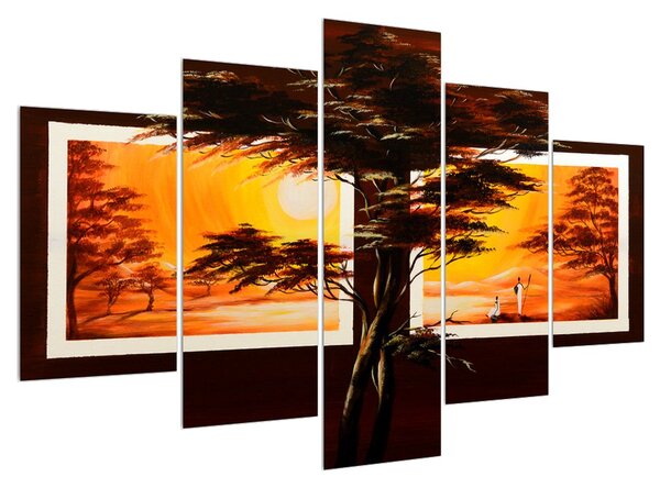 Tablou cu copaci în savana (150x105 cm)