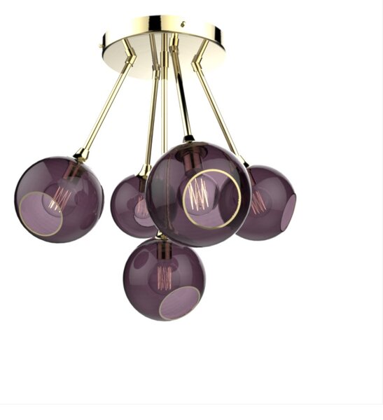 Design By Us - Ballroom Molecule Lustră Pendul Brass/Purple