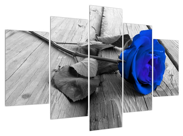 Tablou cu trandafir albastru (150x105 cm)
