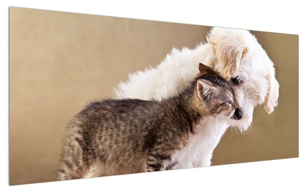 Tablou câinele cu pisica (120x50 cm)
