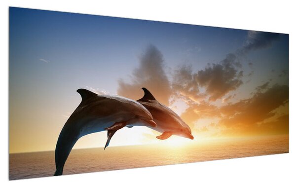 Tablou cu delfinii (120x50 cm)