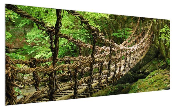 Tablou cu poduleț prin râu de munte (120x50 cm)