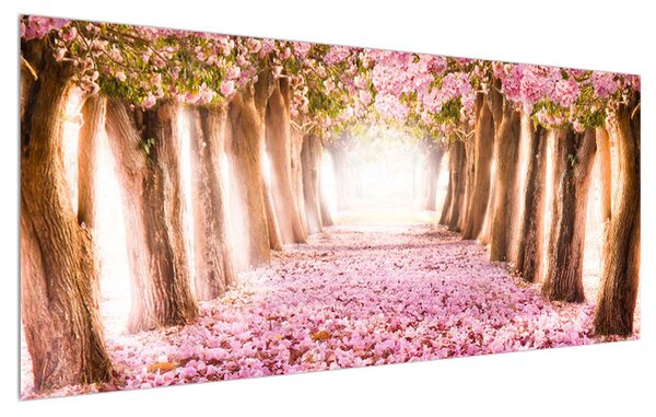 Tablou cu poteca din flori (120x50 cm)