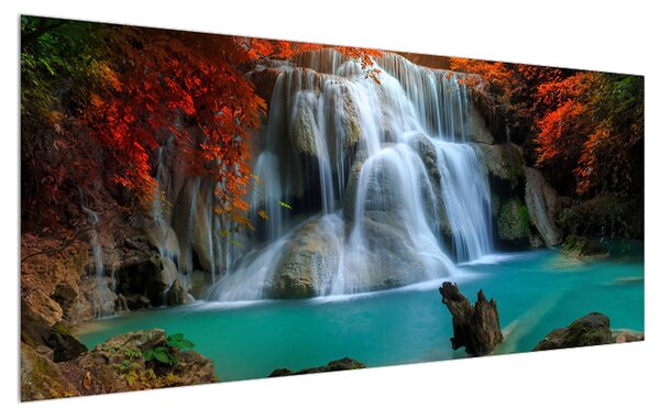 Tablou cu cascade de toamnă (120x50 cm)