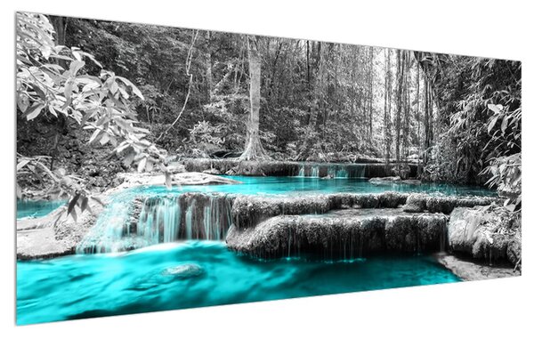 Tablou de iarnă cu râu (120x50 cm)