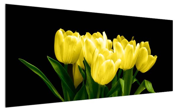 Tablou cu lalele galbene (120x50 cm)
