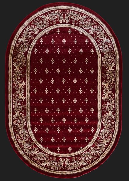 Covor Bisericesc, Model 15033 210 Oval, Rosu Grena Rosu, 250x350