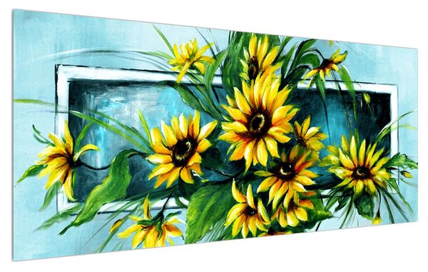 Tablou cu floarea soarelui (120x50 cm)