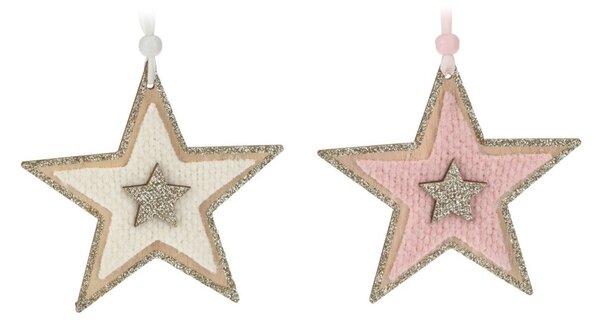 Decoratiune Christmas Star din lemn 12 cm - modele diverse