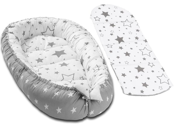 Cosulet dormit bebelusi Kidizi Baby Nest + salteluta impermeabila detasabila Galaxy Grey