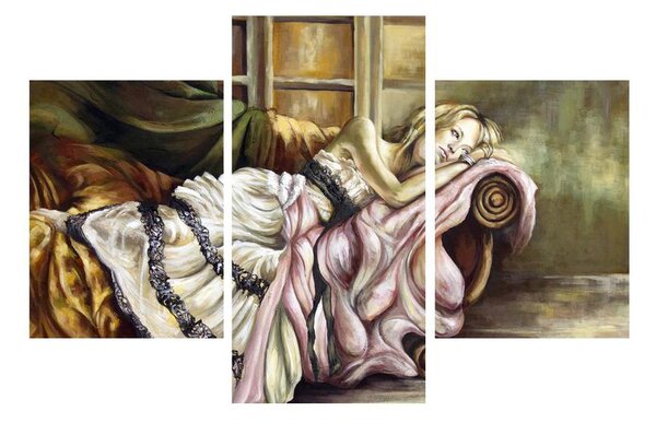 Tablou cu femeie nefericită în rochie (90x60 cm)