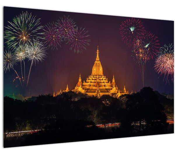 Tablou cu artificii în Asia (90x60 cm)
