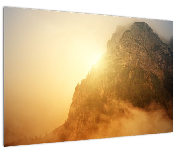 Tabloului muntelui în ceață (90x60 cm)