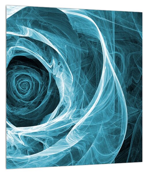 Tablou abstract cu trandafirul albastru (30x30 cm)