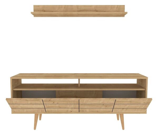 Mobilier living OLA, stejar, PAL melaminat, 2 piese