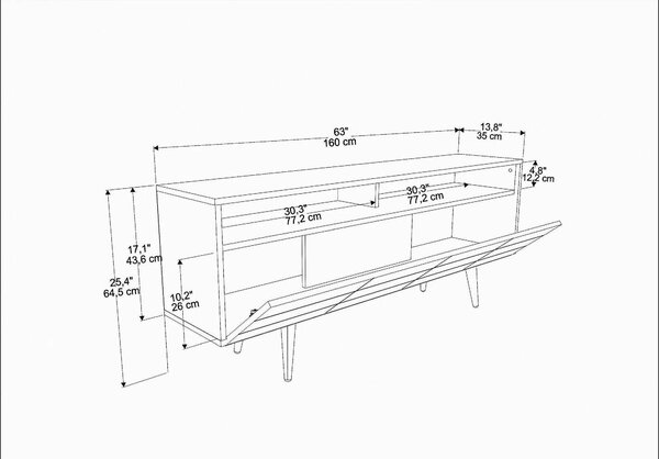 Mobilier living OLA, stejar, PAL melaminat, 2 piese