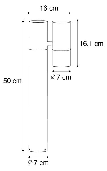 Lampă de exterior neagră cu țăruș de sol și presetupe 50cm IP44 - Solo Deluxe