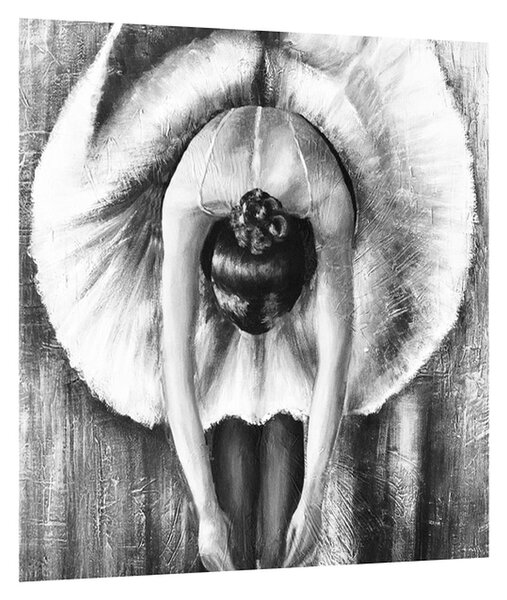 Tablou albnegru cu balerina (30x30 cm)