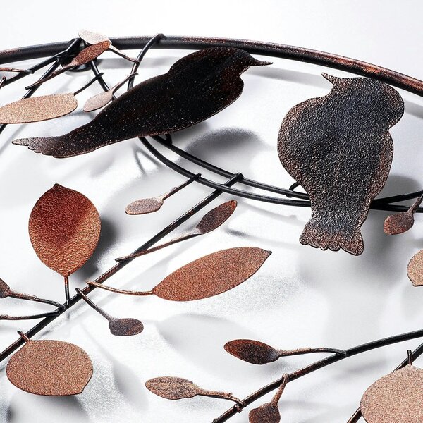 Decoratiune perete 930DYU1235, caramiziu/negru, metal, 86x75 cm