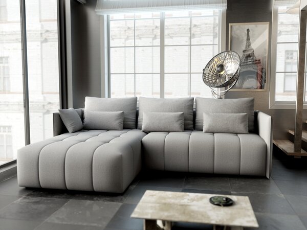 Colțar extensibil dumonde cu ladă de depozitare Malta Enjoy Silver II 235x185 cm
