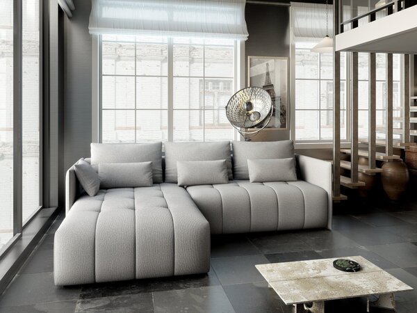 Colțar extensibil dumonde cu ladă de depozitare Malta Enjoy Silver II 235x185 cm