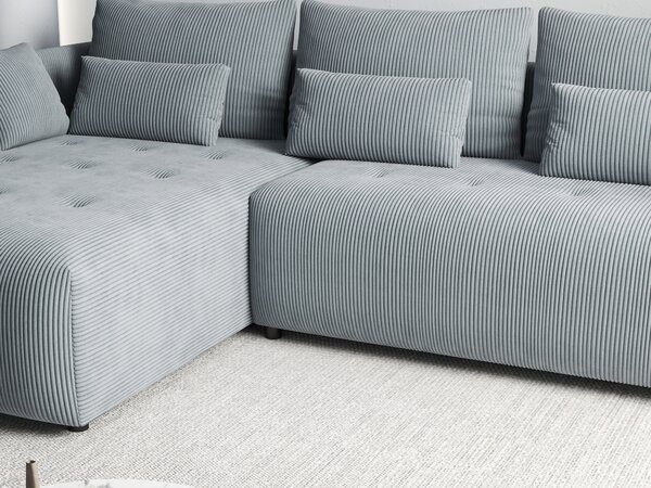 Colțar extensibil dumonde cu ladă de depozitare Malta Zoom Grey 235x185 cm