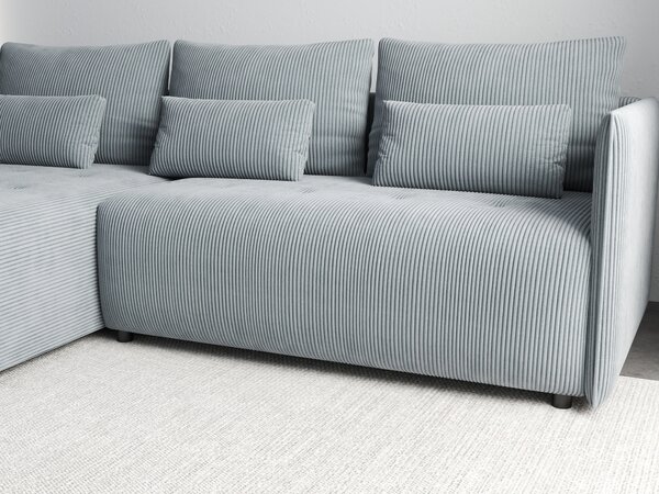 Colțar extensibil dumonde cu ladă de depozitare Malta Zoom Grey 235x185 cm