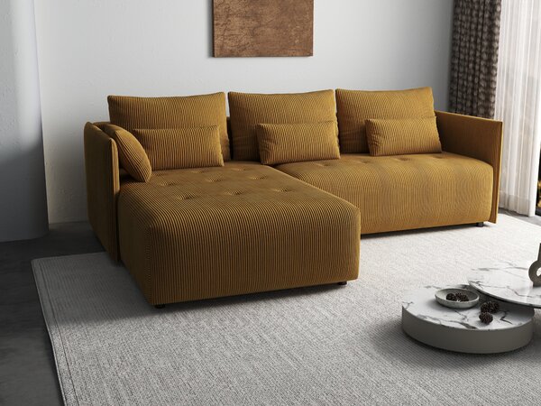 Colțar extensibil dumonde cu ladă de depozitare Malta Zoom Mustar II 235x185 cm