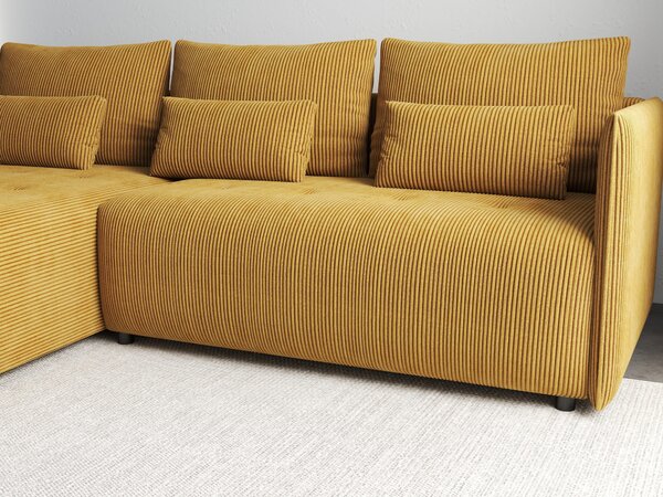 Colțar extensibil dumonde cu ladă de depozitare Malta Zoom Mustar II 235x185 cm