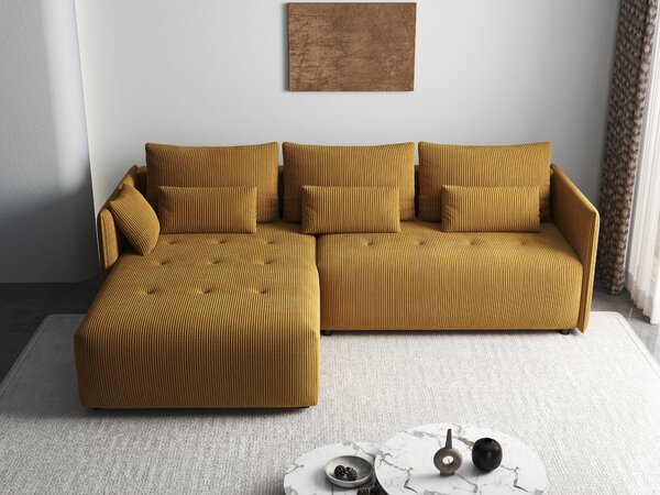 Colțar extensibil dumonde cu ladă de depozitare Malta Zoom Mustar II 235x185 cm