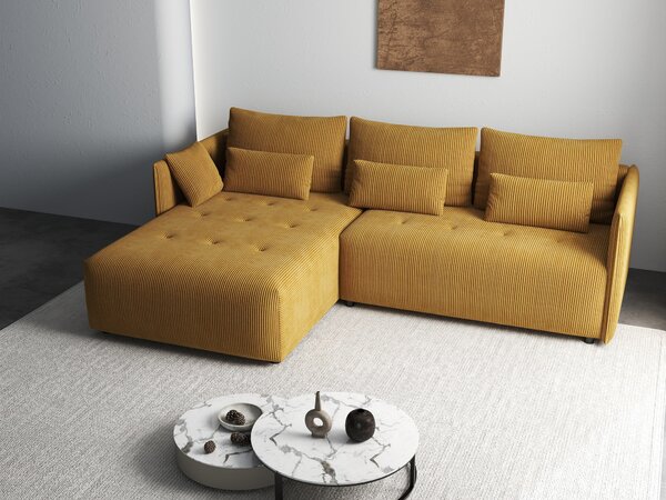 Colțar extensibil dumonde cu ladă de depozitare Malta Zoom Mustar II 235x185 cm