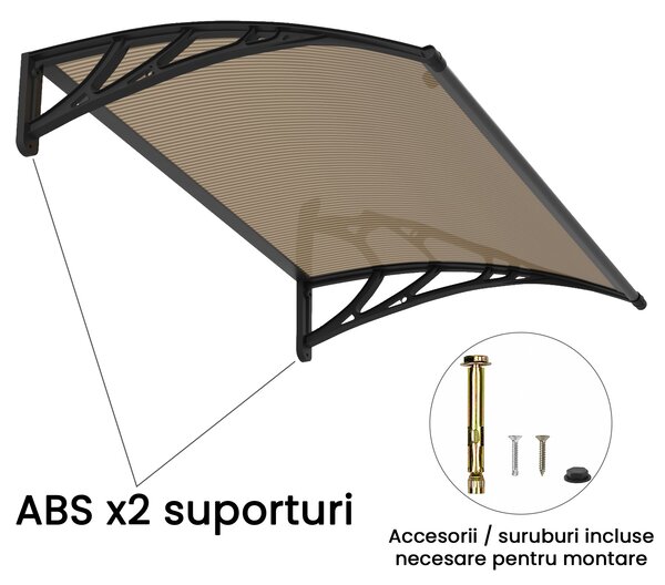 Copertina PREMIUM 40x60 cm, Policarbonat 6 mm, Suporturi din ABS, Negru/Bronz