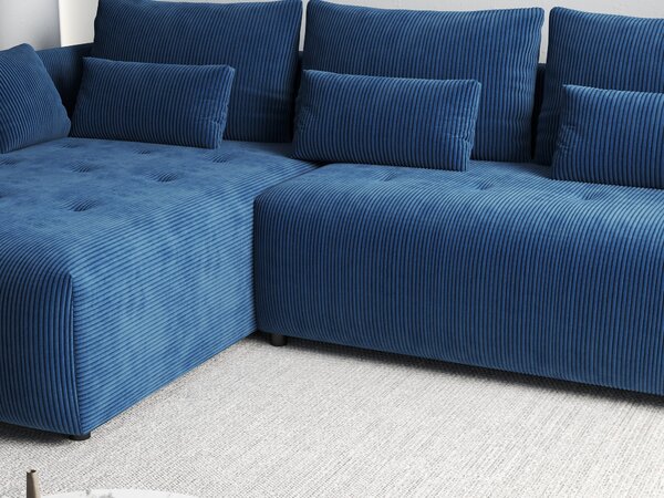 Colțar extensibil dumonde cu ladă de depozitare Malta Zoom Blue II 235x185 cm