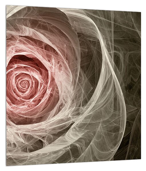 Tablou abstract cu trandafir (30x30 cm)