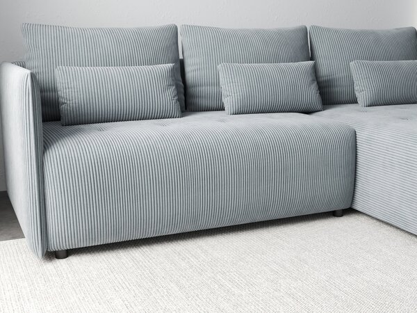 Colțar extensibil dumonde cu ladă de depozitare Malta Zoom Grey II 235x185 cm