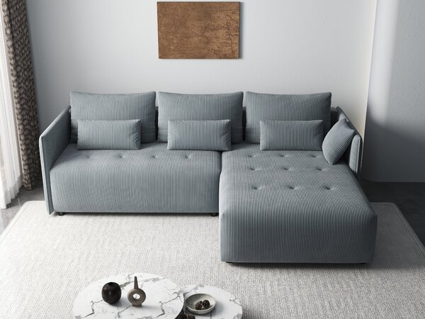 Colțar extensibil dumonde cu ladă de depozitare Malta Zoom Grey II 235x185 cm