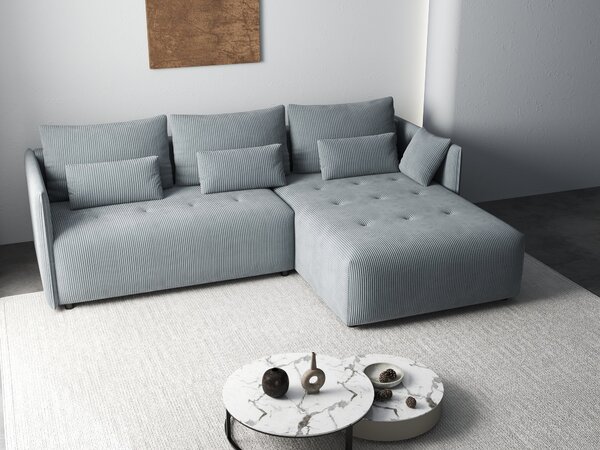 Colțar extensibil dumonde cu ladă de depozitare Malta Zoom Grey II 235x185 cm