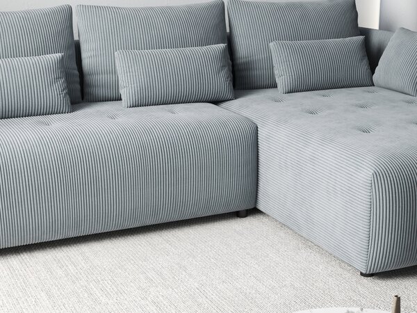 Colțar extensibil dumonde cu ladă de depozitare Malta Zoom Grey II 235x185 cm